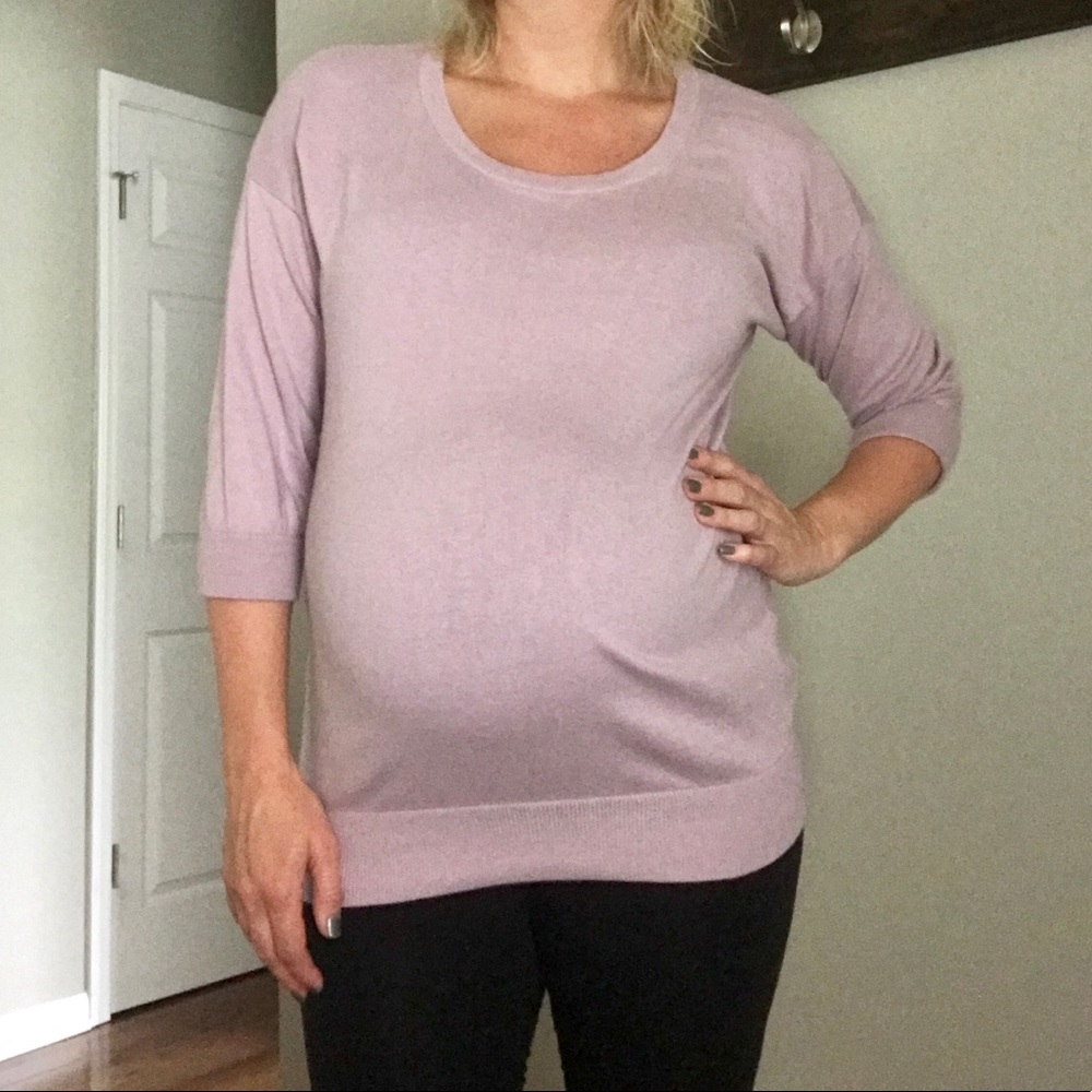 Lavender Back Tie Maternity Sweater
